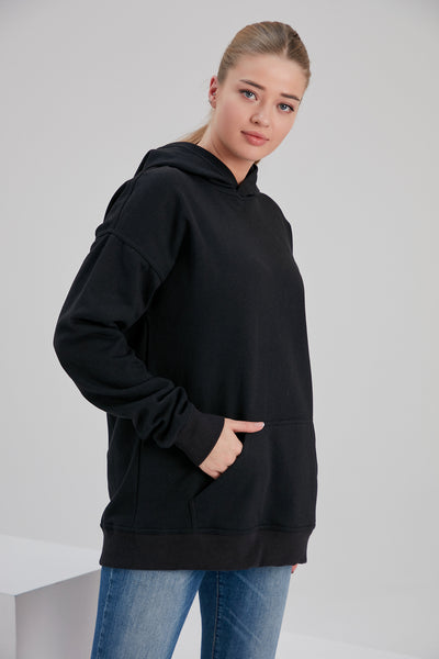 ecofriendly recycled cotton Noacode black hoodie