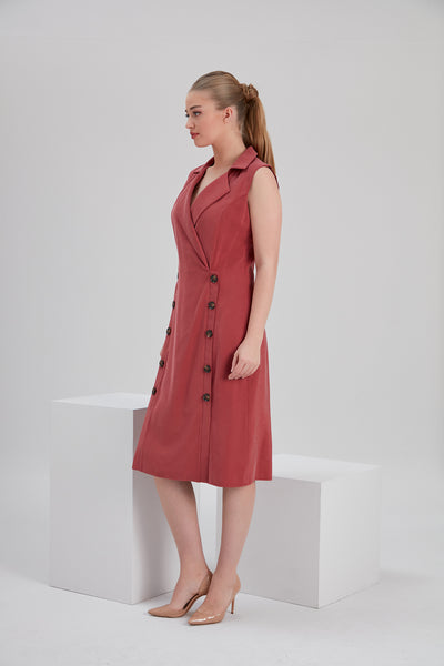 noacode ethical viscose dress with certified buttons for tall 