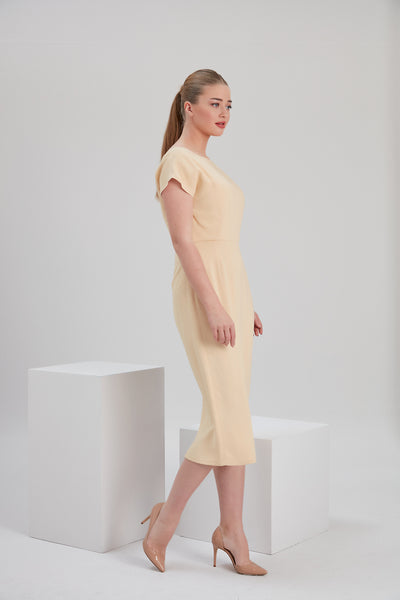 noacode vegan certified pencil midi-dress for sustainable look with curvy and tall size available
