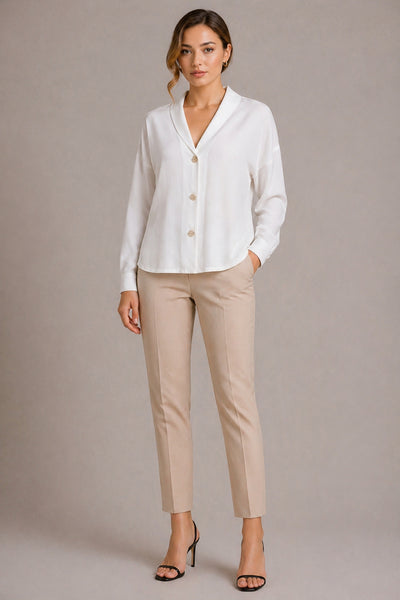 MAR WHITE TENCEL BLOUSE