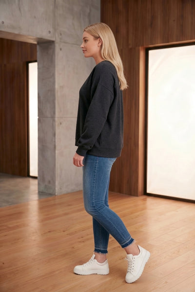 ECO CHARCOAL CREW SWEATSHIRT