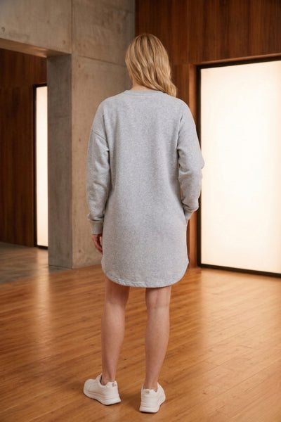 ECO LIGHT GREY FLEECE DRESS