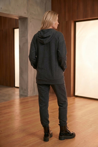 ECO CHARCOAL ZIP-UP HOODIE