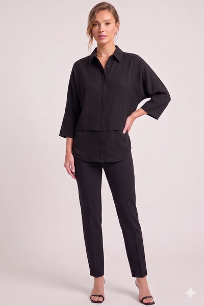 PIA BLACK TENCEL SHIRT