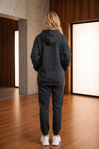 ECO CHARCOAL ZIP-UP HOODIE