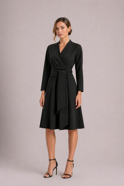 IRIS BLACK ENVELOPE DRESS