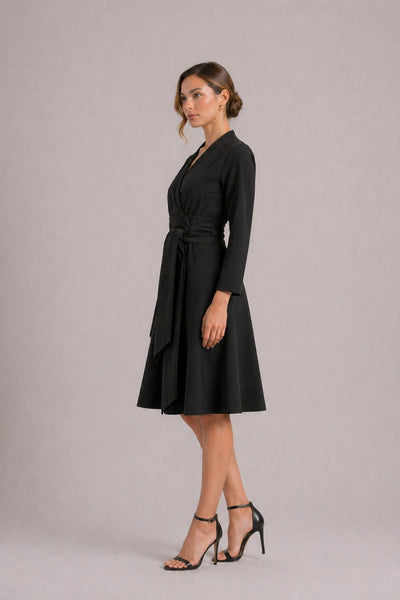 IRIS BLACK ENVELOPE DRESS