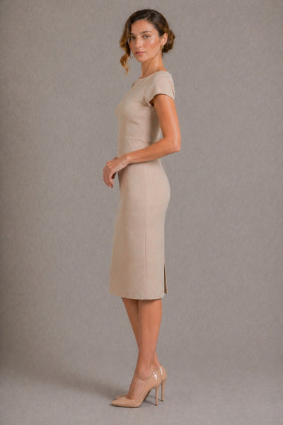 IRIS BEIGE PENCIL DRESS