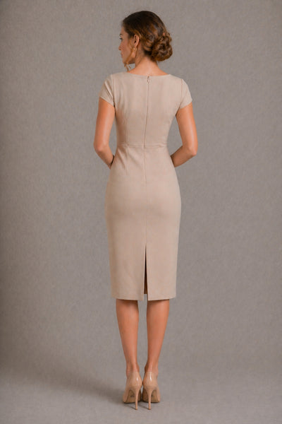 IRIS BEIGE PENCIL DRESS