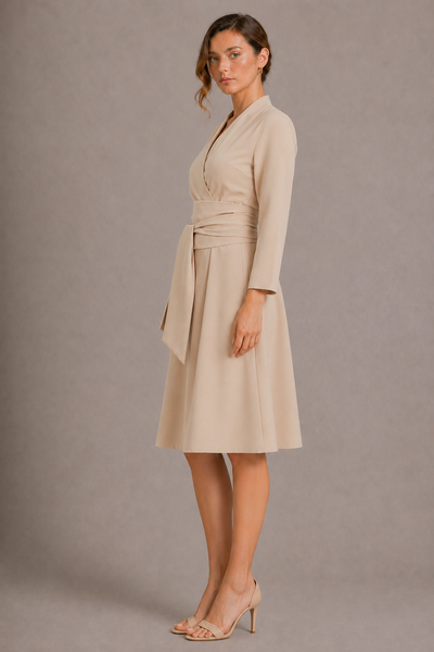 IRIS BEIGE ENVELOPE DRESS
