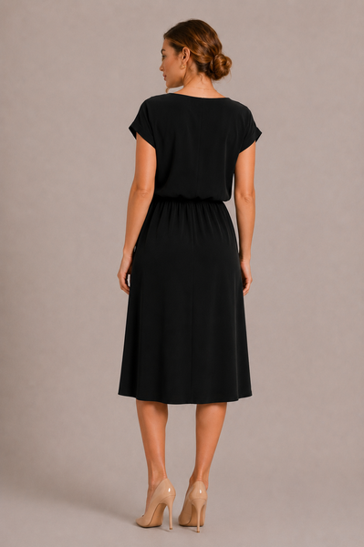 MIA CUPRO MIDI DRESS - BLACK